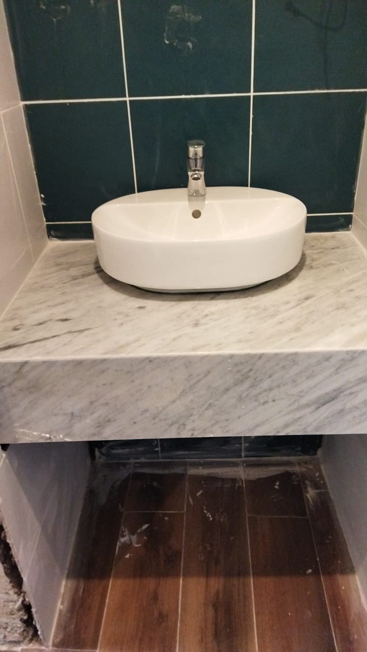 Marble vanity with ceramic basin at Four Points by Sheraton, Lagos
