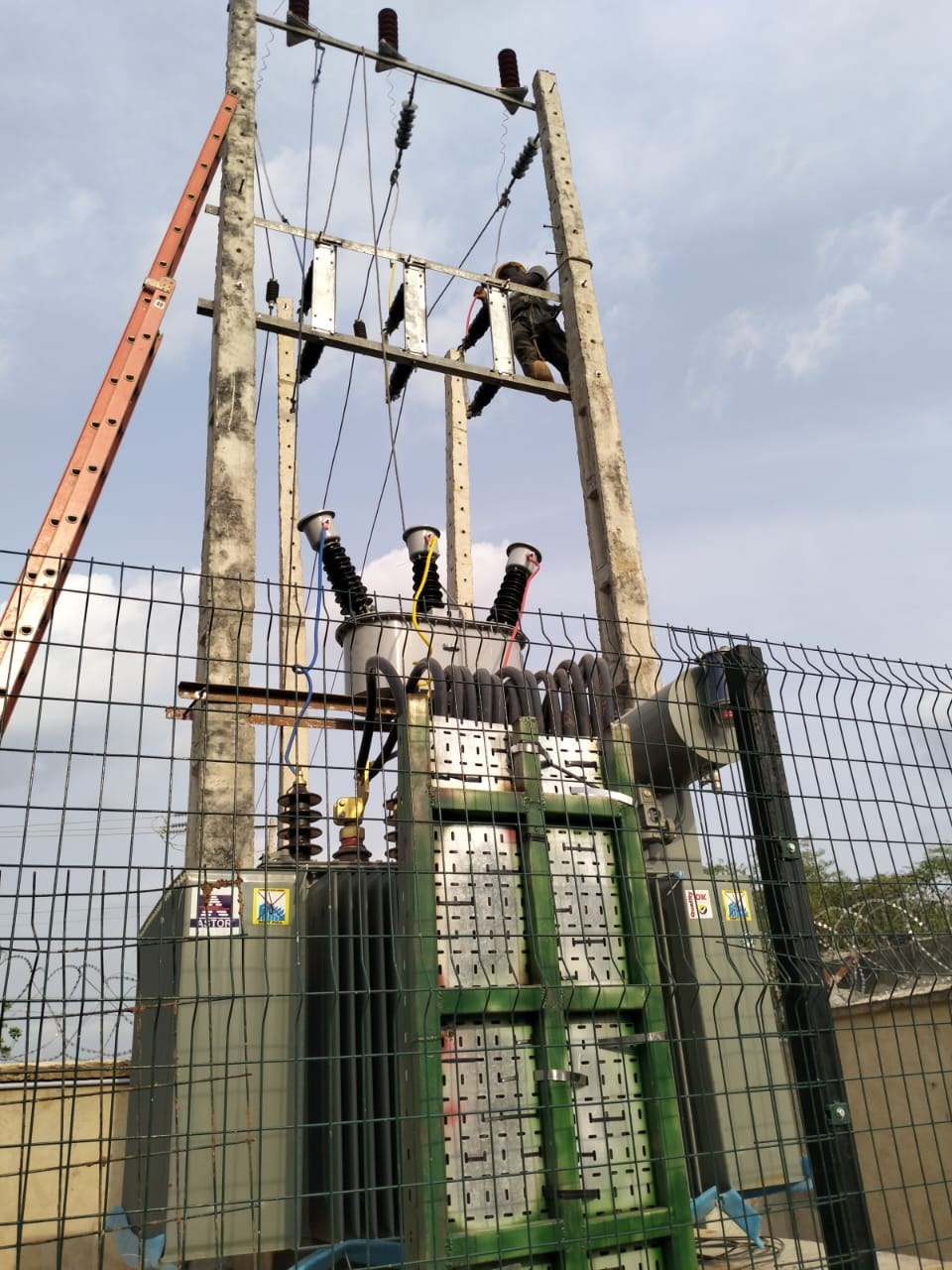 HV pole-mounted transformer installation for the Ziniaré, Burkina Faso transmission line project